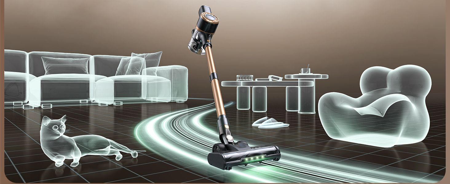 Бездротовий пилосос P2 Akku Sauger Stabstaubsauger: потужний, для тварин, килимів, твердих підлог, з антизаплутувальною щіткою та зеленим підсвічуванням