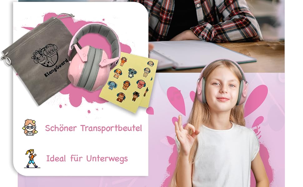 Надійний дитячий навушник-захисник для вух | Перевірений захист від шуму та гулу | Ідеально для свят, вечірок, повсякденного використання, спорту та музичних подій | Рожевий