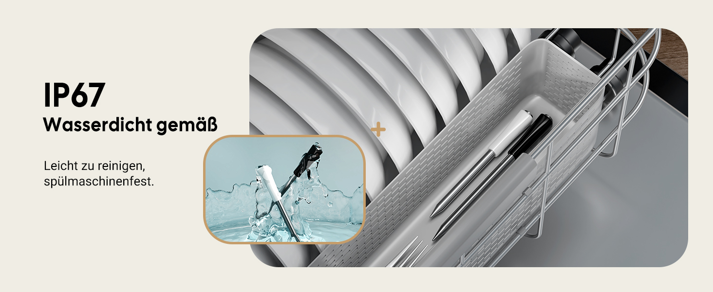 Інструмент Inkbird INT-12-BW: Бездротовий термометр для м'яса з Bluetooth 5.4 та Wi-Fi, водонепроникний (IP67), для приготування на грилі, в духовці, коптильні, ротатерії та аерофритюрниці