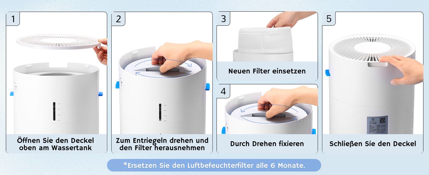 Повітряочищувач та зволожувач Airthereal AEH300: 2-в-1, до 125 м², 3-ступенева фільтрація, індикатор якості повітря, нічний режим, автоматичне зволоження