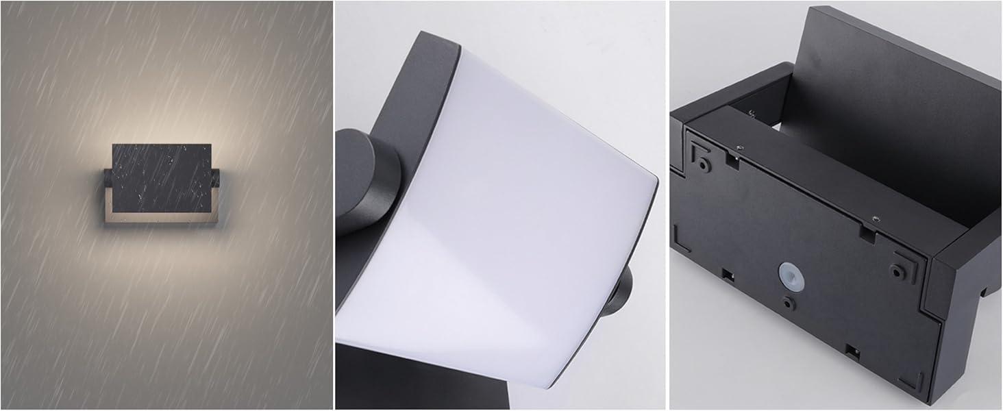 Klighten Зовнішня лампа 24W, водонепроникна IP65, поворотна LED панель для саду, тераси, фасаду. 1500 люмен, тепле біле світло 3000K, антрацит
