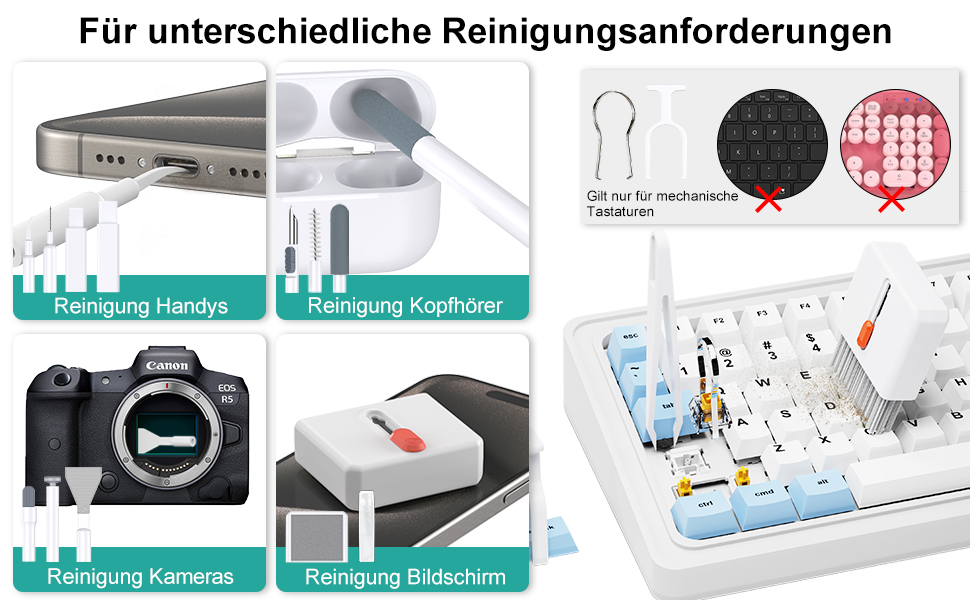 Набір для чищення VICHYIE 32 в 1: клавіатура, телефон, навушники AirPods, iPhone, планшет, ноутбук, монітор, камера