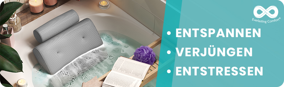 Подушка для ванни Everlasting Comfort – ортопедична, підтримка голови, шиї та спини, люкс, для ванни та спа