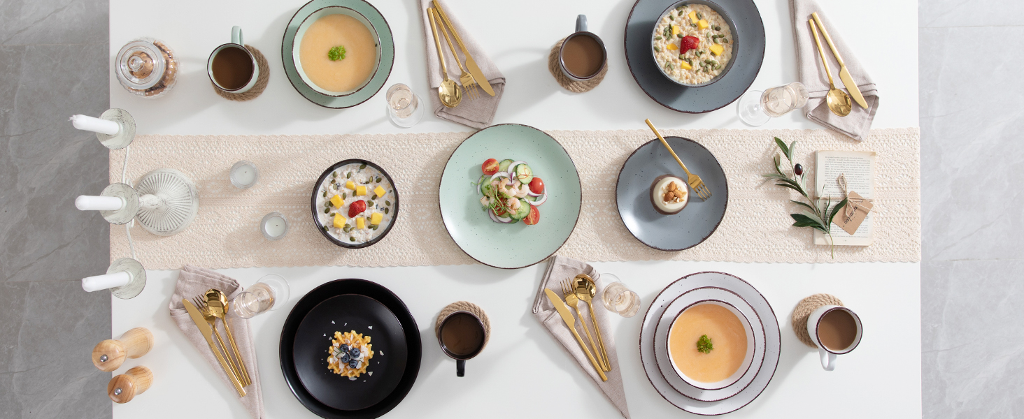 Сервіз столовий Steingut vancasso MODA, 48 предметів, вінтажний стиль, для 12 осіб