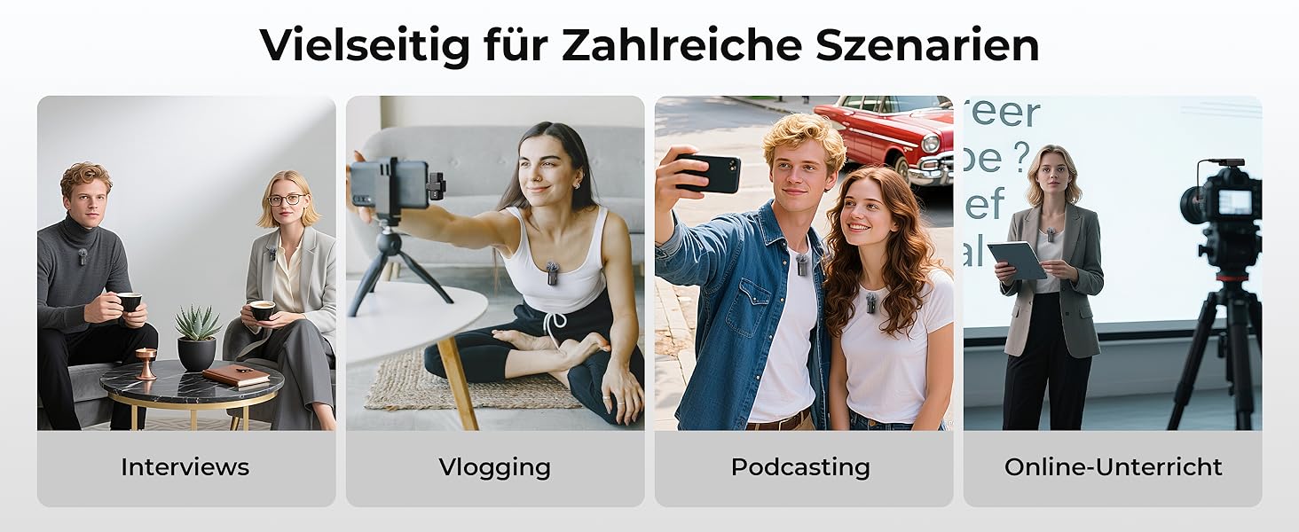 Мікрофон FULAIM X6S: Бездротовий петличний мікрофон з AI шумозаглушенням для iPhone, камер, відео та Vlogging