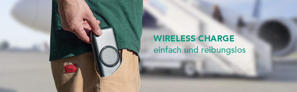 Power Bank Charmast 20000mAh з бездротовою зарядкою та PD 22.5W, чорний