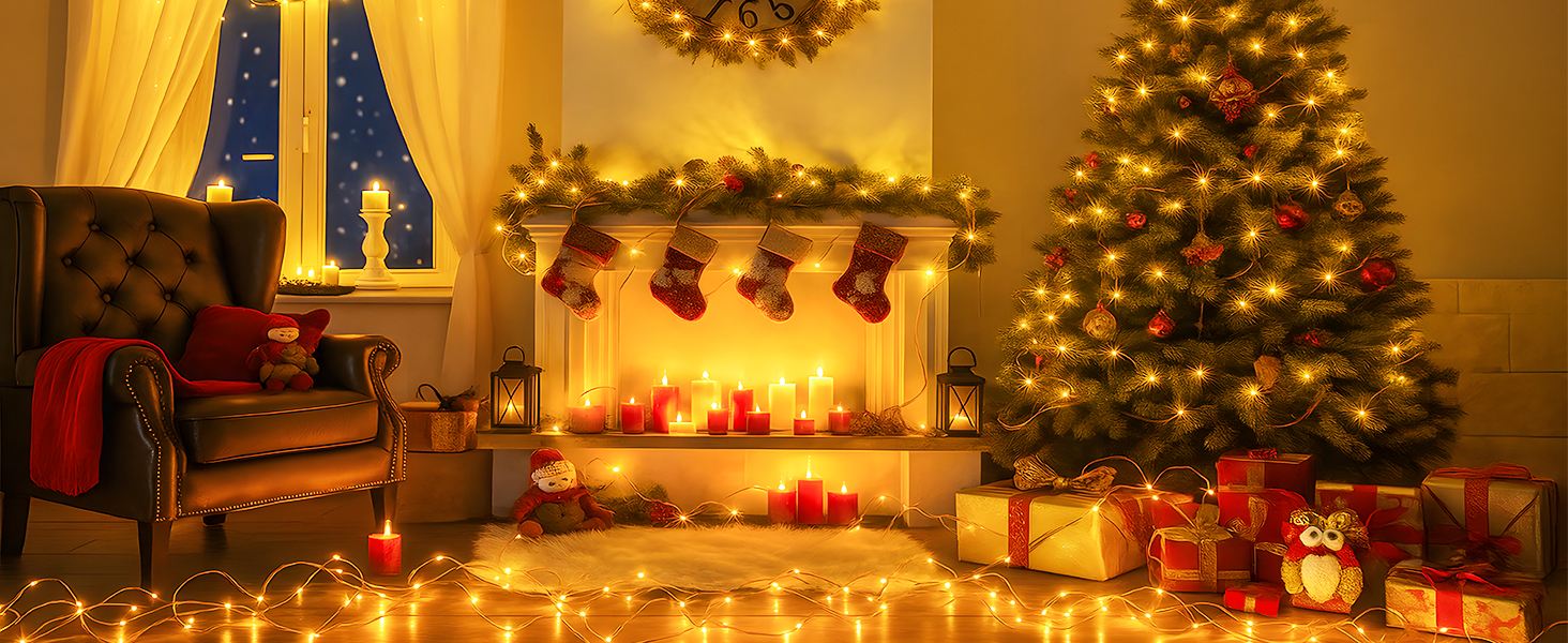 Льокогірлянда BTfarm 20M з 200 LED, тепле біле світло, з пультом, для дому та саду, 8 режимів, вологостійка, з таймером, для декору на Різдво, вечірку, весілля