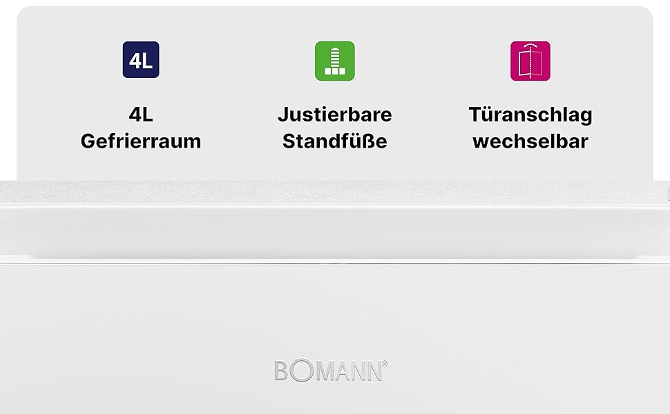 Міні-холодильник Bomann 45L з морозильною камерою, тиха кухонна/офісна/кампінгова/геймерська кухонна коробка, дверцята з можливістю зміни розташування - міні-холодильник, холодильник для напоїв, мінібар KB 7245 inox срібний