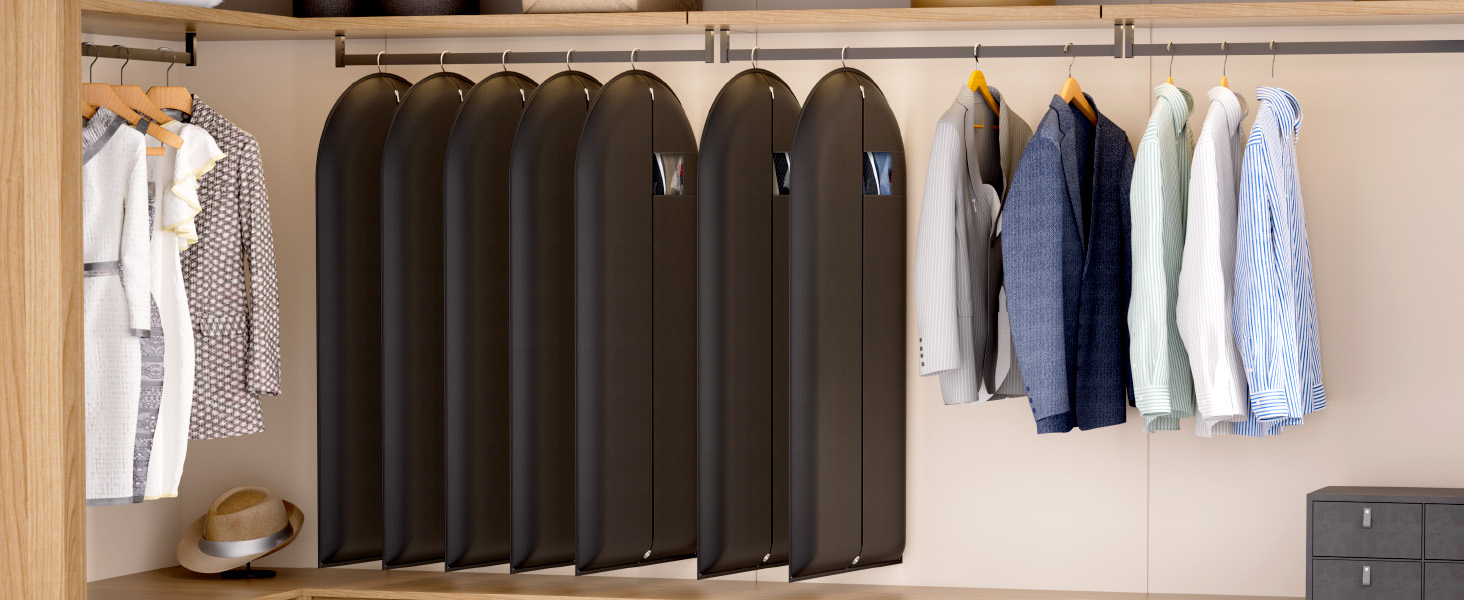 Чохол для одягу Lifewit 120 GSM з мішком для взуття - для костюмів, піджаків, ансамблів. Ідеально для подорожей та зберігання. Розмір 120 x 60 см.