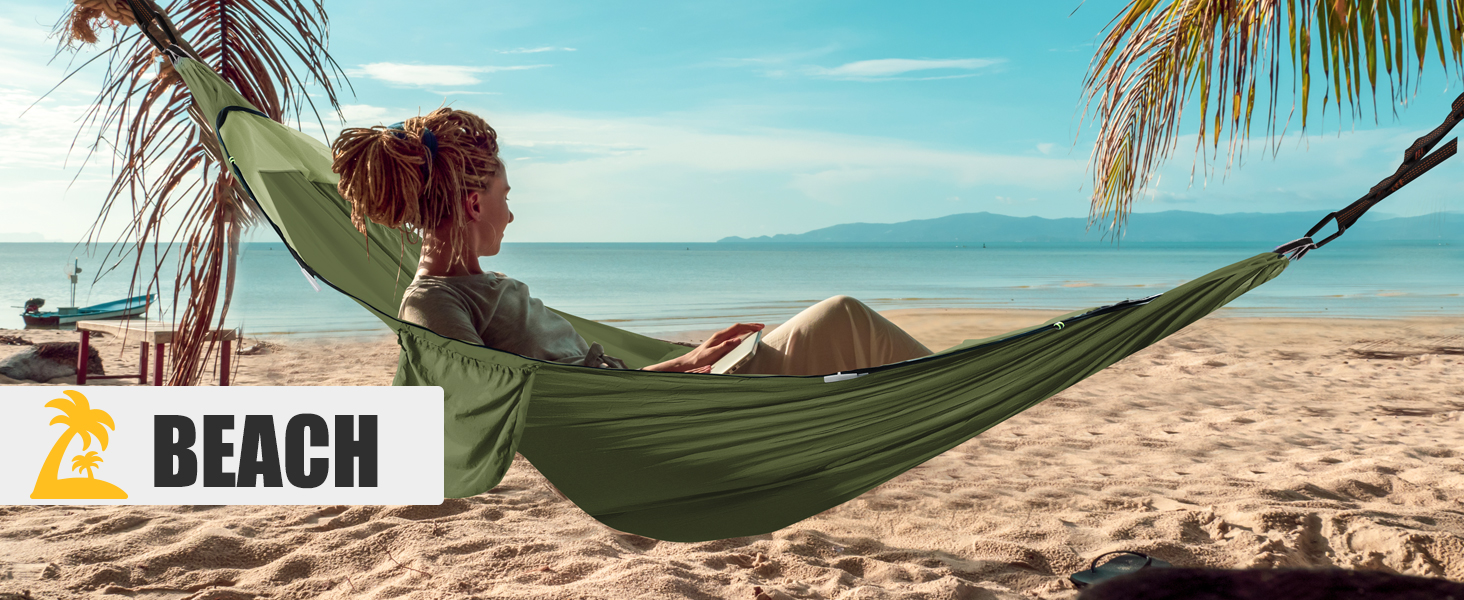 Легка туристична гамак з москітною сіткою, 300 кг | Гамак для кемпінгу, подорожей, рюкзаків, туризму, саду (270x140 см)