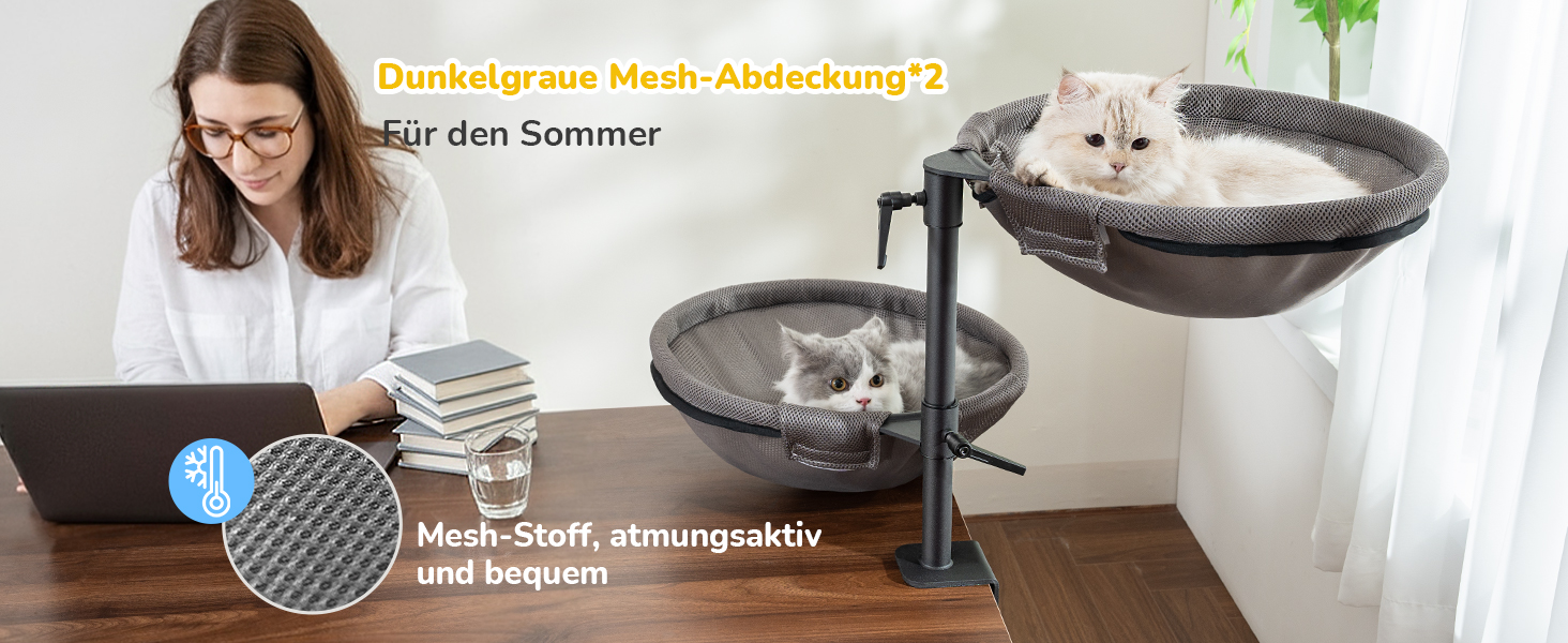 Підвісне ліжко для котів CATISM 360° обертання, лежанка, гамак, кошик для сну, підвісне ліжко для котів, 36x38 см, до 20 кг