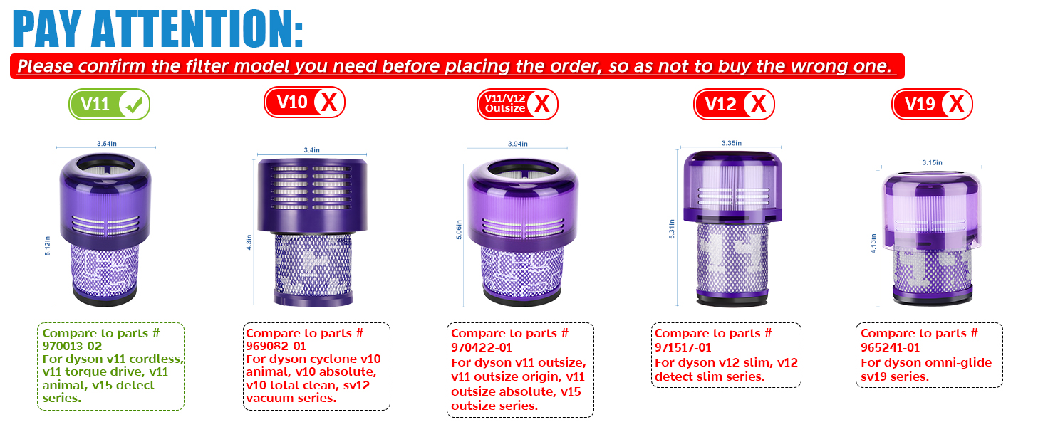 Фільтр HEPA для пилососа Dyson V11 Torque Drive Animal V15 Detect (комплект 2 шт.) - мийний, змінний фільтр #DY-970013-02
