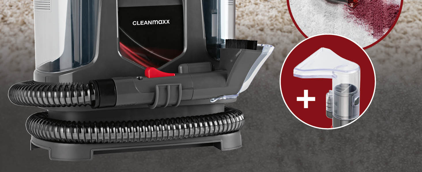 CLEANmaxx Пилосос для м'яких меблів та килимів: видалення плям, компактний, потужний | 400W, 9kPa, чорний