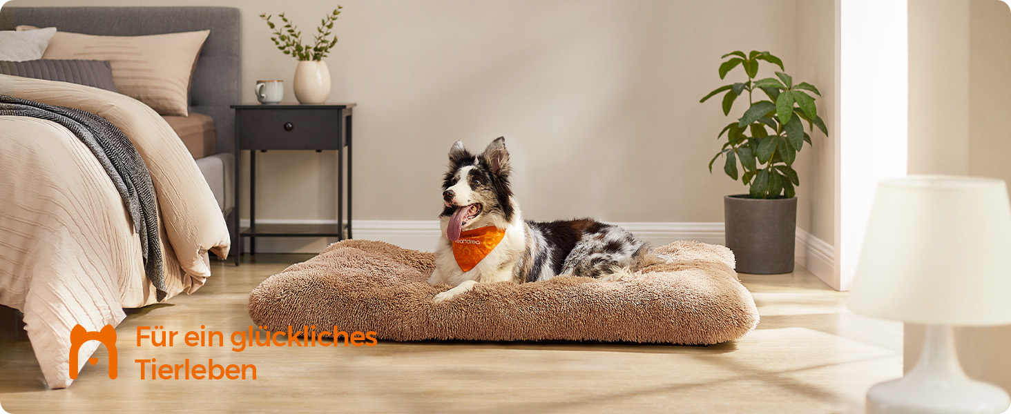 Ліжко для собак Feandrea, м'який килимок для собак, плюшевий килимок, 65 x 45 см, м'яка підкладка, можна прати в пральній машині, багатофункціональне, Ombré Grey PGW200G01 Ombré Grey (122 x 74 x 10 см, верблюжий колір)