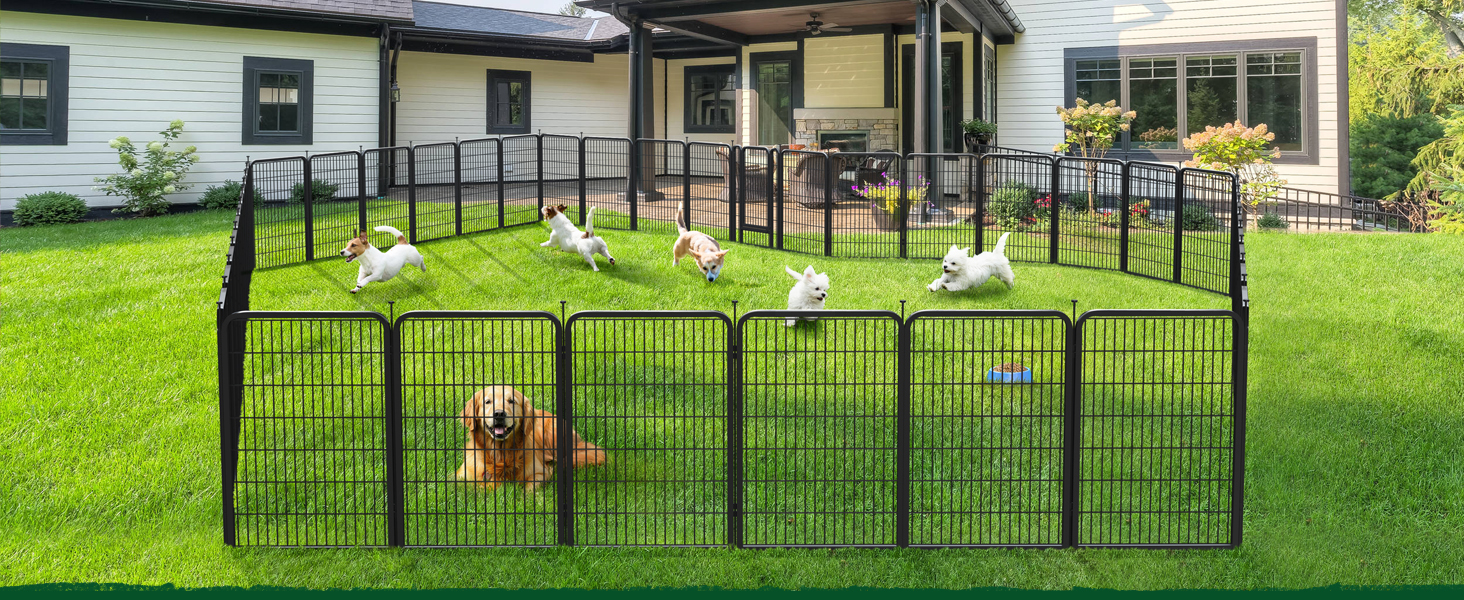 Переносний вольєр для собак Yaheetech 100 см, 16 частин, з 2 дверцятами, для дому та саду, без інструментів