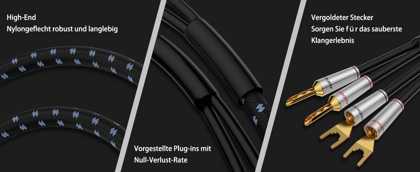 Акустичний кабель Tertullus Hi-Fi OFC попобіжний (посріблений) з банановими роз'ємами B-B, 2м, для домашнього кінотеатру та підсилювачів