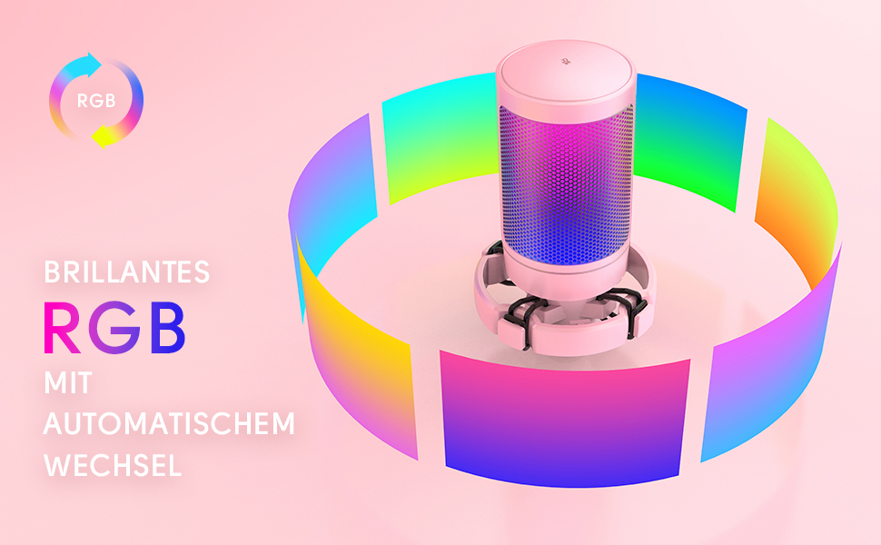 Мікрофон FIFINE для ігор та стримінгу, USB, з кріпленням, для ПК, MAC, PS4, PS5 (Рожевий)