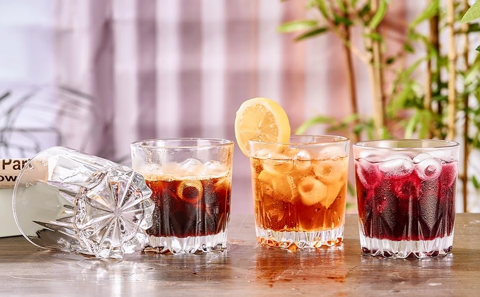 Набір склянок для віскі GLASKEY 4 шт., 350 мл, без свинцю, кришталь, для рому, коктейлів, скотчу, джина, коньяку, води, можна мити в посудомийній машині
