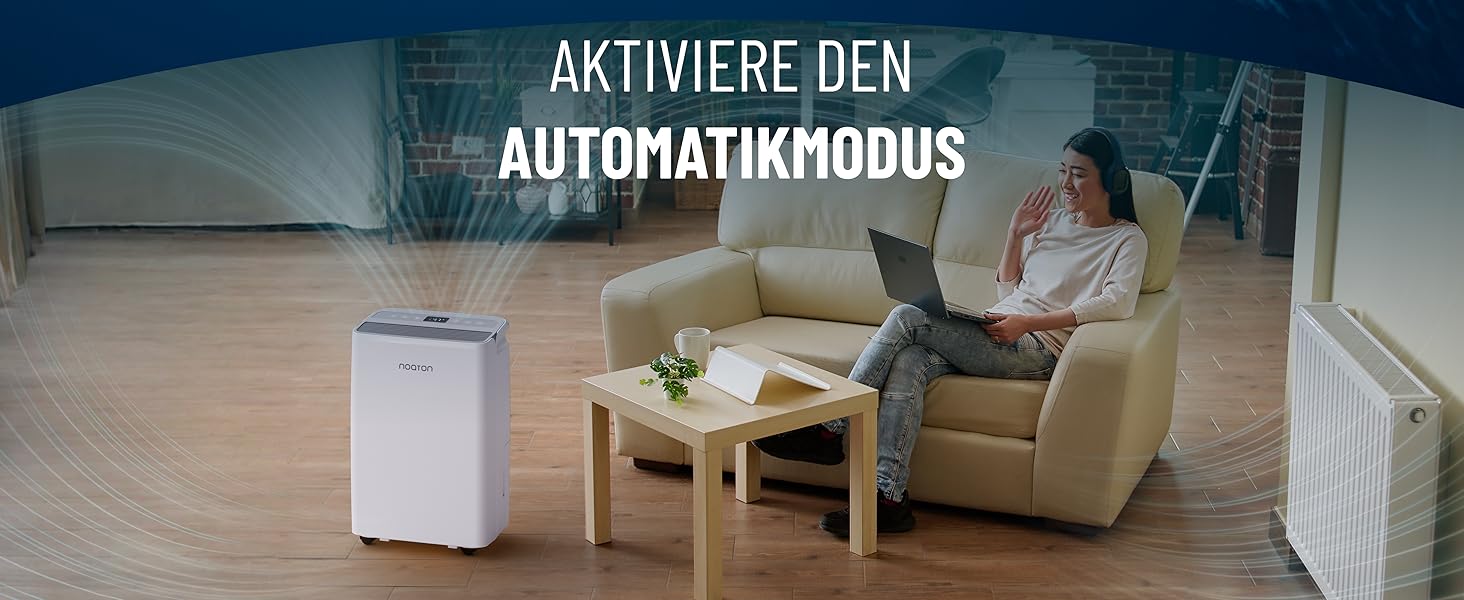 Noaton® DF 4115 WiFi: Зволожувач та очищувач повітря HEPA, 15л/24г, 5 режимів, тихий, з таймером, Wi-Fi, 3 роки гарантії, для приміщень до 50 м²