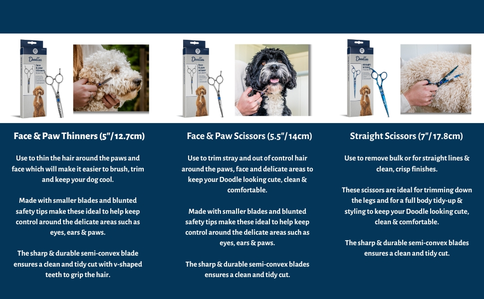 Ножиці для грумінгу собак Mikki Doodle: витончене вирівнювання та стрижка, 16,5 см