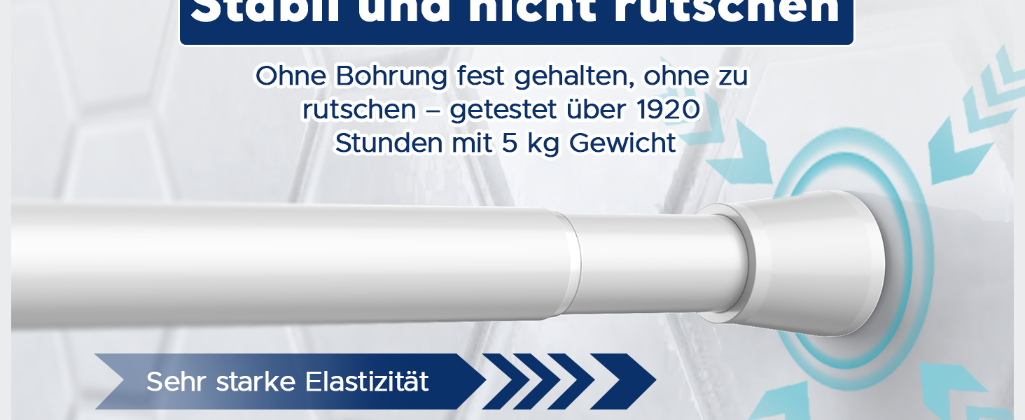 Штанга для карнизів без свердління, біла, 71-155 см, Ø 25 мм, телескопічна, для штор, душової завіси та гардеробу