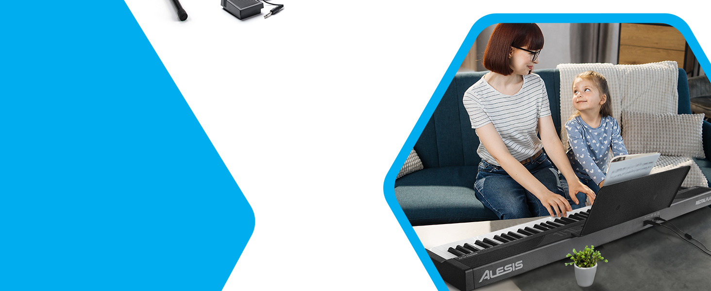Клавіатура Alesis E-Piano з 88 клавішами, 480 звуків, USB-MIDI, динаміками, аксесуарами та уроками для початківців