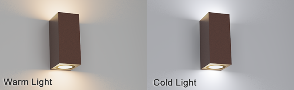Настінні світильники Klighten 2 шт. для вулиці та дому, водонепроникні IP65, сучасний дизайн, алюміній, кутові, з патроном GU10, без лампочки (2 шт., колір: іржавий, 4 шт.)