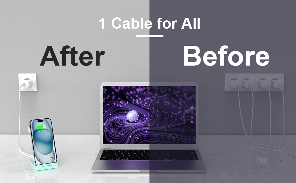 Бездротова зарядка 3-в-1 для Apple Watch, iPhone та AirPods Pro (білий/зелений)