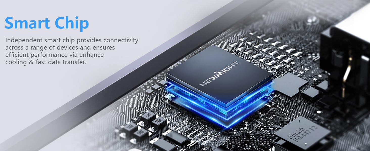 Док-станція для ноутбука Newmight з двома HDMI, підтримка 2 моніторів 4K, Ethernet 1 Gbps, PD 100W, 3 USB 3.0, SD/TF Reader, USB-C, для HP/Dell (сіра)