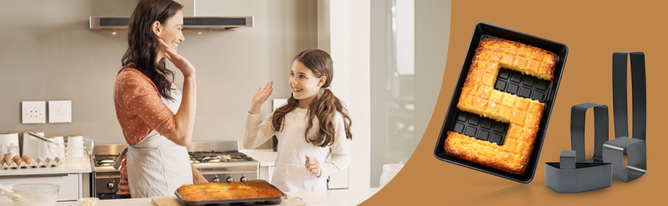 Набір форм для випічки з антипригарним покриттям, форми для випічки у вигляді літер та цифр, великі регульовані форми для кексів з алюмінію, набір для випічки DIY для вирізання печива на весілля, день народження, хрещення