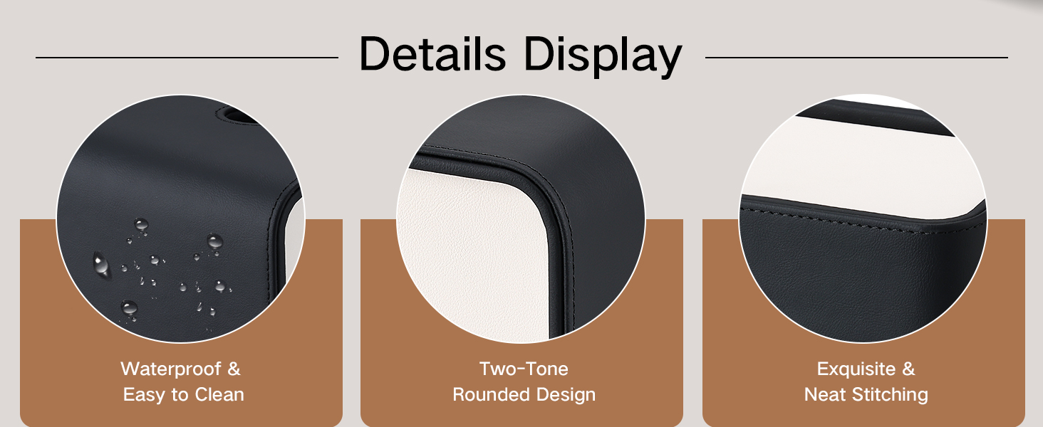 Скріпка для серветок GORESE, шкіряна, квадратна, чорна (15x15x15.8 см)