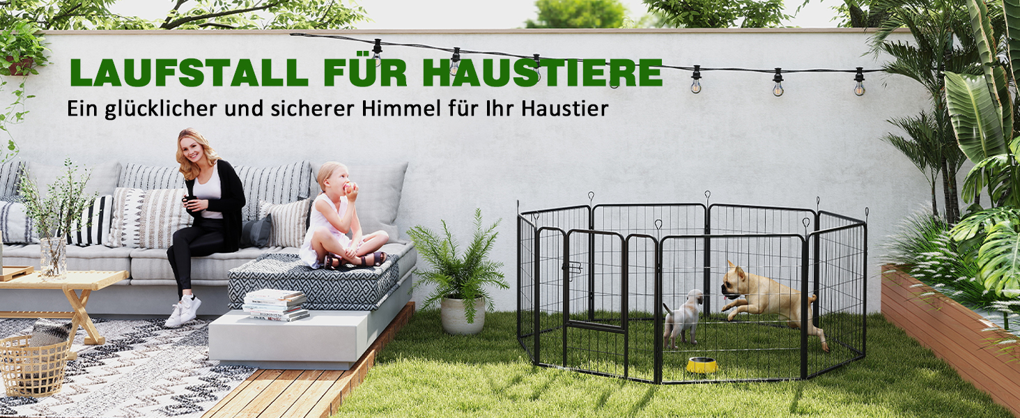 Летворешітка PawHut для цуценят, 8-секційна, 80x80 см, для собак, котів, тварин, внутрішня та зовнішня | PawHut