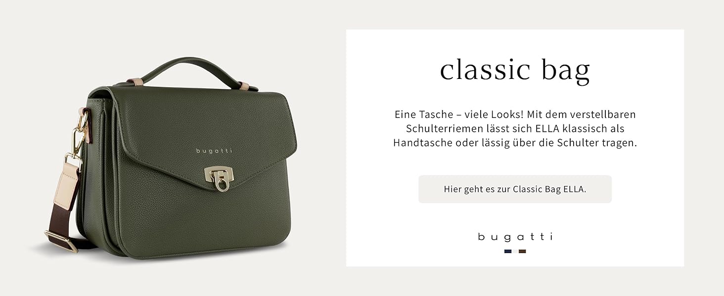 Сумка Bugatti Ella Classic чорна для жінок з екошкіри через плече та з ручками