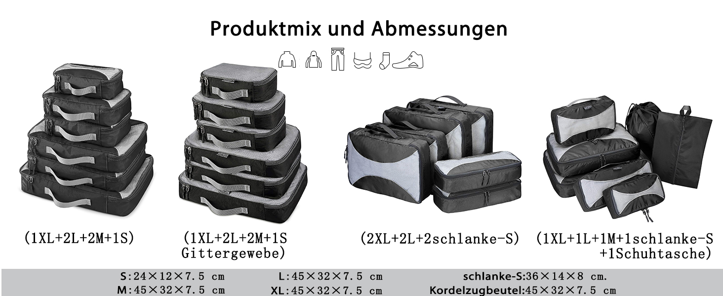 Органайзери для валізи G4Free - Набір для подорожей (3/6/7 шт.)