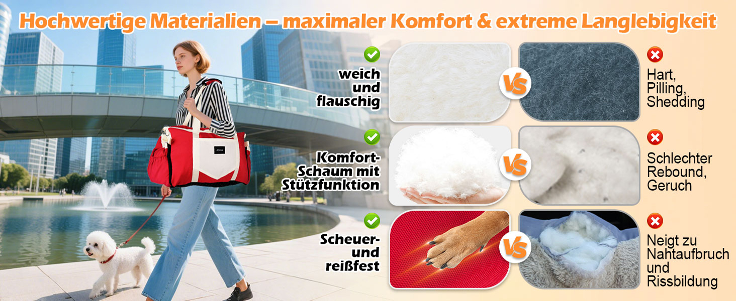 Автокрісло для собак 3-в-1 – переносна лежанка для маленьких собак, з м'яким матрацом, для переднього або заднього сидіння, внутрішнє та зовнішнє використання (червоний)