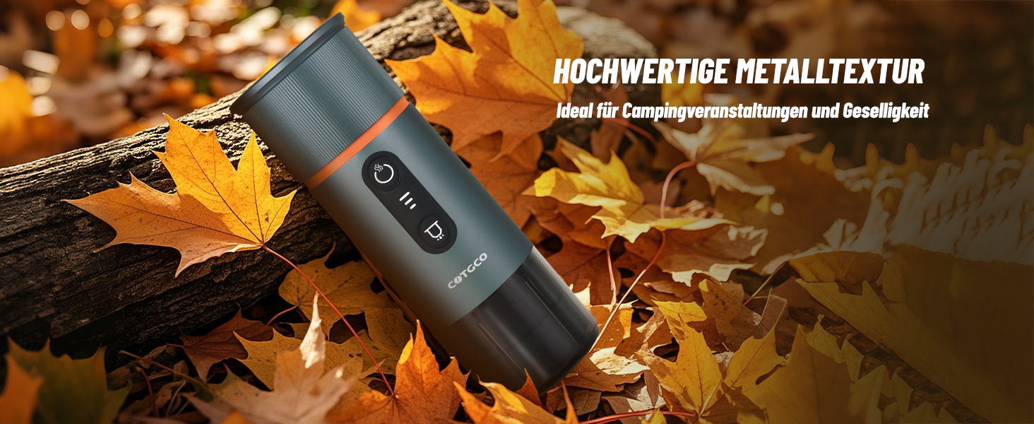 Портативна кавомашина для еспресо COTGCO 20 bar з акумулятором 13500mAh | Сумісна з капсулами Nespresso | Для кемпінгу, авто, офісу - сіра