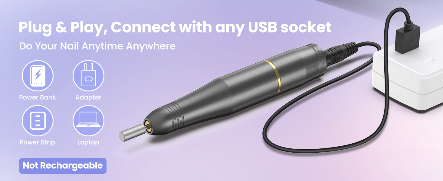 Електричний фрезер для нігтів та манікюру, набір для педикюру та манікюру, 20000 об/хв, для гелю, акрилу, шлейфу та акрилу гелю