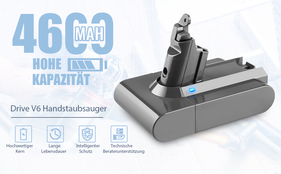 Акумулятор 21.6V 4.6Ah для пилососів Dyson V6 DC62 (замінник) + 2 фільтри + кришка + 2 шурупи