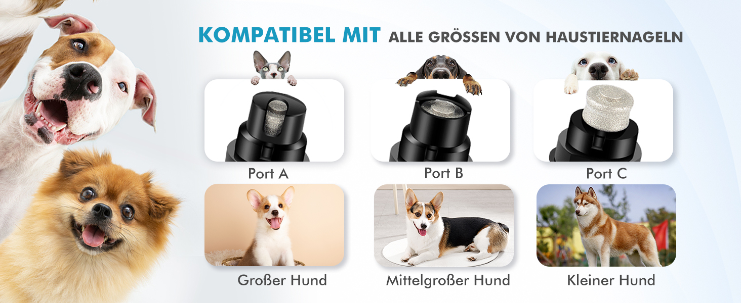 Шліфувальник для собак Krallenschleifer: професійний, тихий, для великих, середніх та маленьких порід, з ножицями для обрізки