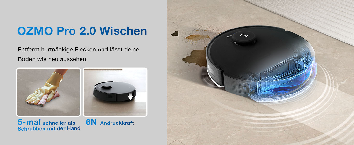 Робот-пилосос ECOVACS DEEBOT N20 Pro Plus: потужність 8000Pa, функція миття, бездротова станція PureCyclone, захист від заплутування волосся, до 300 хвилин роботи, білий/чорний