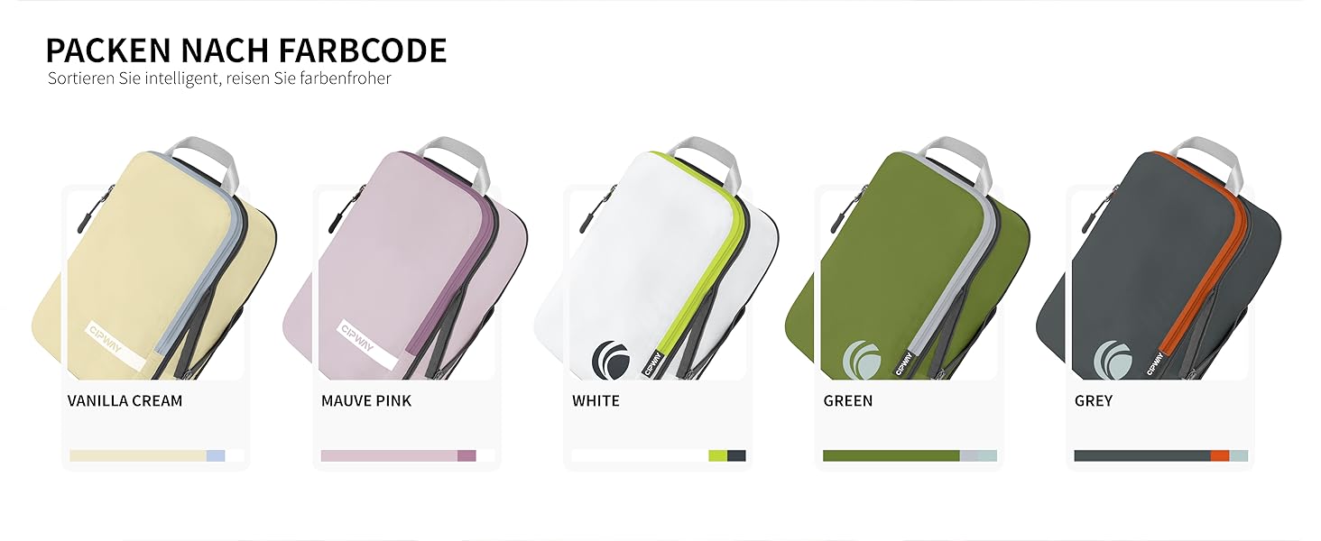 Набір кубиків-органайзерів для подорожей Cipway Kompressions, 6 шт. (білий, Mauve Pink)