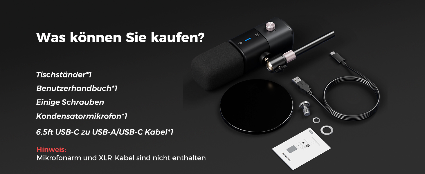 Конденсаторний мікрофон NearStream AM25X з підставкою: USB/XLR, для стрімінгу, подкастів, ігор (PC/PS5/PS4), з функцією моніторингу та шумозаглушення