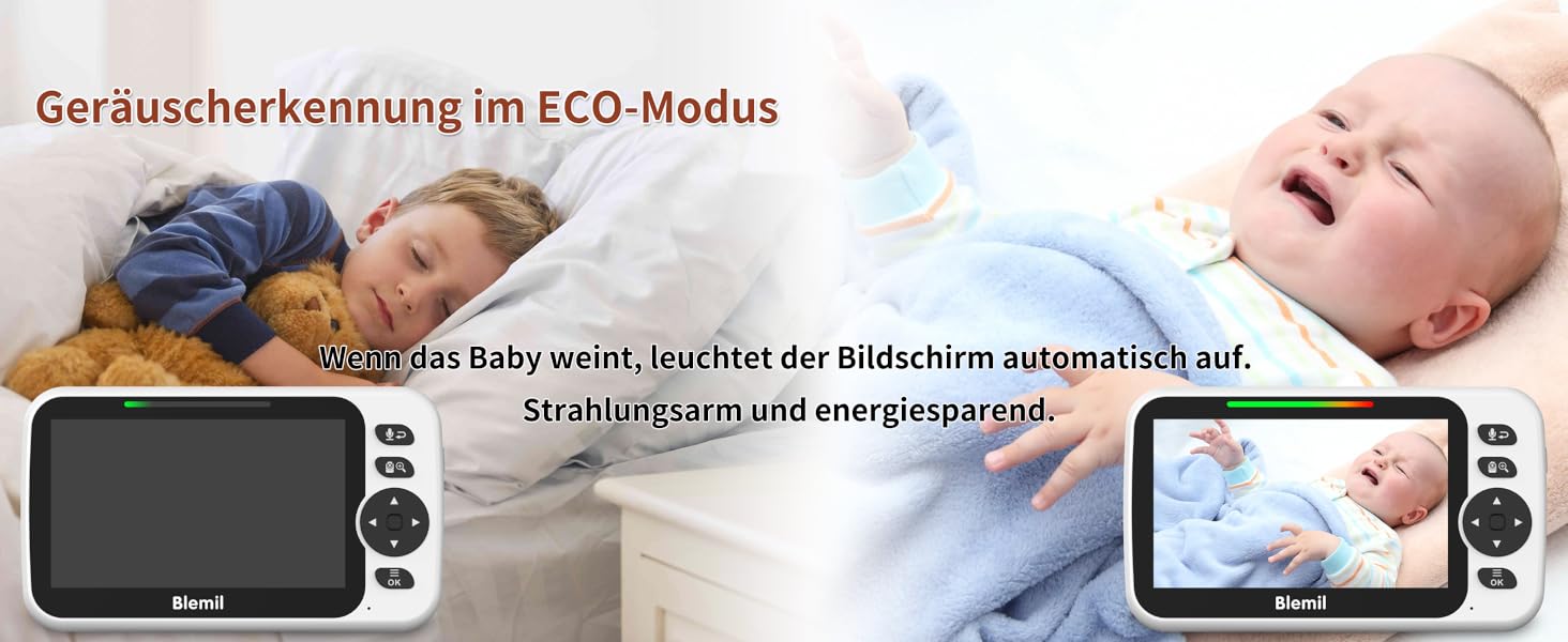 Дитячий відеомонітор з двома камерами, аудіо, акумулятор 30 годин, 5-дюймовий екран, віддалене керування (Pan/Tilt/Zoom), двосторонній зв'язок, датчик температури, нічне бачення