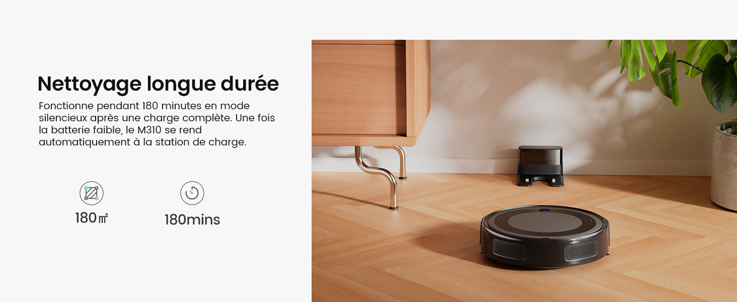 Робот-пилосос LEFANT Gen2 з функцією миття, 12000Pa, автоматичне очищення, LiDAR, Freemove 3.0, 8 тижнів без ручного прибирання (M310)