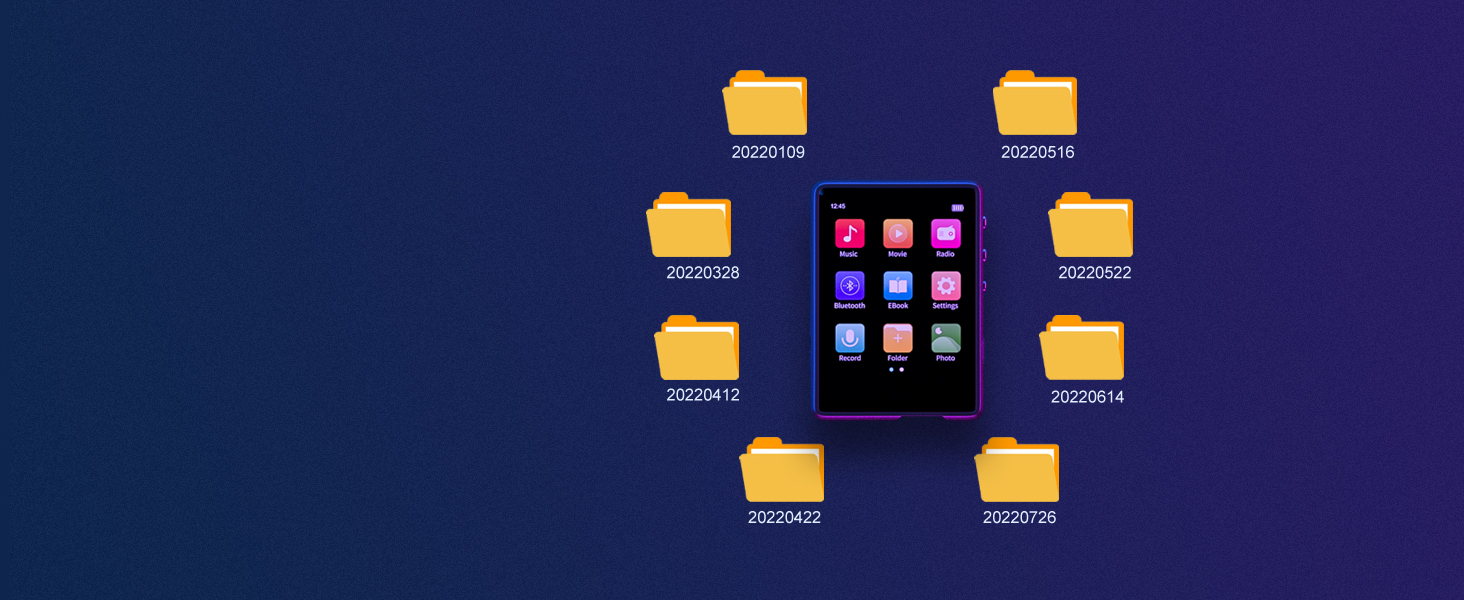 MP3 плеєр Mechen Bluetooth 32GB з динаміком, USB-C, FM-радіо, записом, Hi-Fi звук, тривалий час роботи, підтримка карт пам'яті, чорний