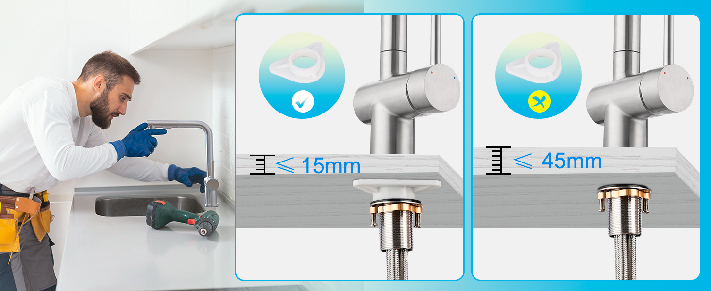 Змішувач кухонний з висувною лійкою, високого тиску, з двома режимами струменя, поворотний на 360°, L-подібний, з нержавіючої сталі (шліфований)