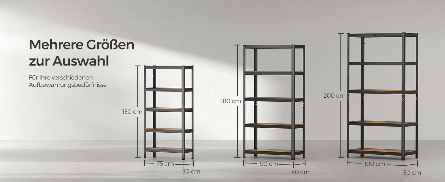 SONGMICS 2-Tier Industrial Bookshelf & Storage Rack - 40 x 90 x 180 cm