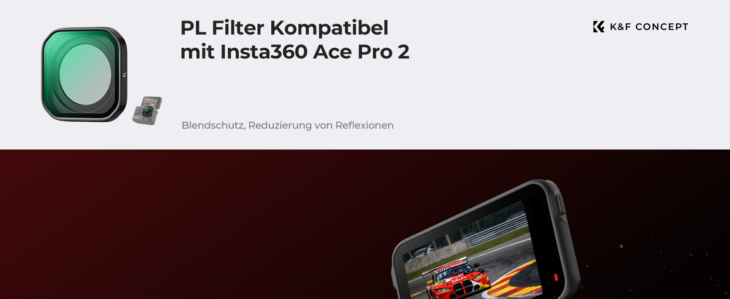 Набір ND/PL фільтрів K&F Concept для Insta360 Ace Pro 2: нейтральні та поляризаційні фільтри для екшн-камер, оптика HD, багатошарове покриття