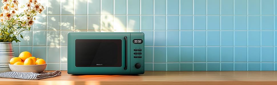 Цифрова мікрохвильова піч з грилем Cecotec Proclean 5110, 20Л, 700W/800W, таймер 30 хв, зелена