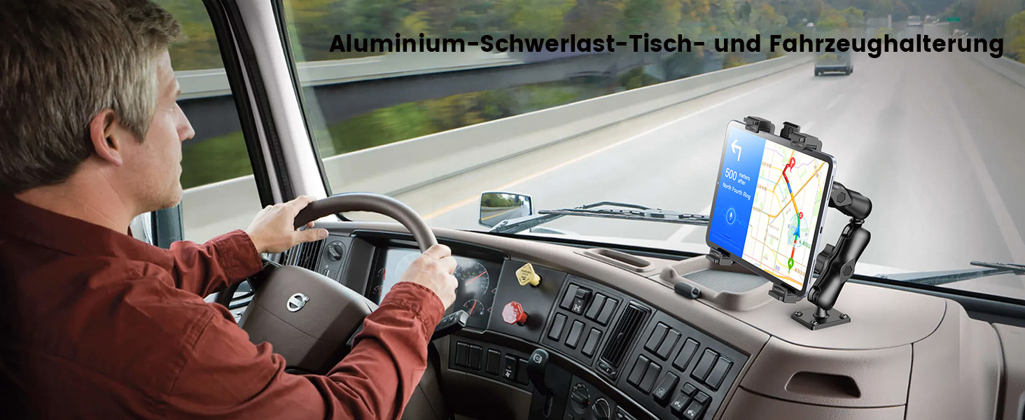 Кріплення для планшету OHLPRO для вантажівки: міцний тримач для iPad, 360° регулювання, 2-раменний, сумісний з iPad Pro, Mini, Samsung Tab, Nexus (17-29 см)